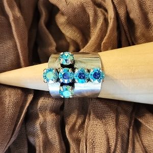 Swarovski crystal cross ring.